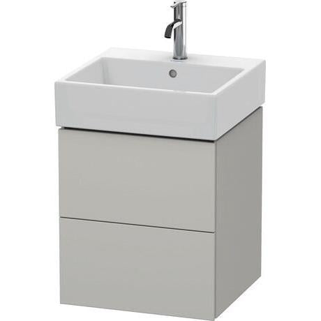 Duravit L-Cube 19" x 21" x 18" Concrete Gray Two Drawer Wall-Mount Vanity Unit (LC627400707)
