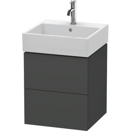 Duravit L-Cube 19" x 21" x 18" Graphite Two Drawer Wall-Mount Vanity Unit (LC627404949)