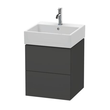 Duravit L-Cube 19" x 21" x 18" Graphite Two Drawer Wall-Mount Vanity Unit (LC627408080)