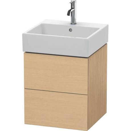 Duravit L-Cube 19" x 21" x 18" Natural Oak Two Drawer Wall-Mount Vanity Unit (LC627403030)