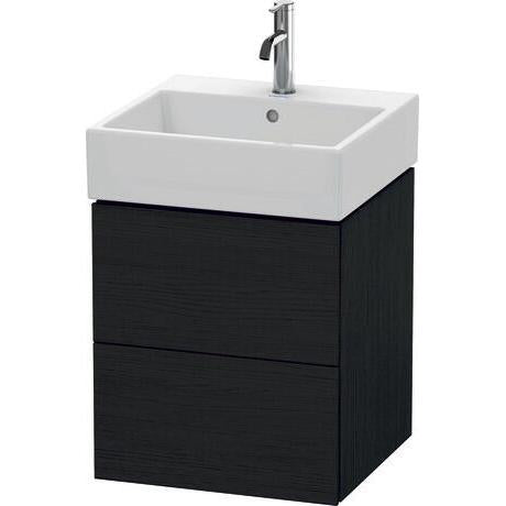 Duravit L-Cube 19" x 21" x 18" Oak Black Two Drawer Wall-Mount Vanity Unit (LC627401616)