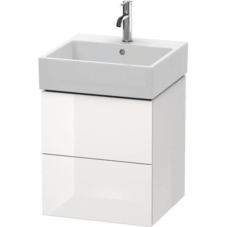 Duravit L-Cube 19" x 21" x 18" White Two Drawer Wall-Mount Vanity Unit (LC627402222)