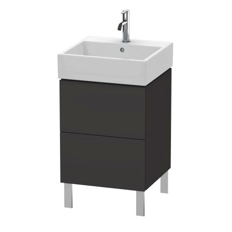 Duravit L-Cube 19" x 23" x 18" Graphite Two Drawer Floorstanding Vanity Unit (LC677408080)