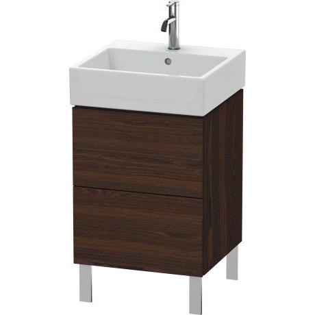 Duravit L-Cube 19" x 23" x 18" Walnut Brushed Two Drawer Floorstanding Vanity Unit (LC677406969)