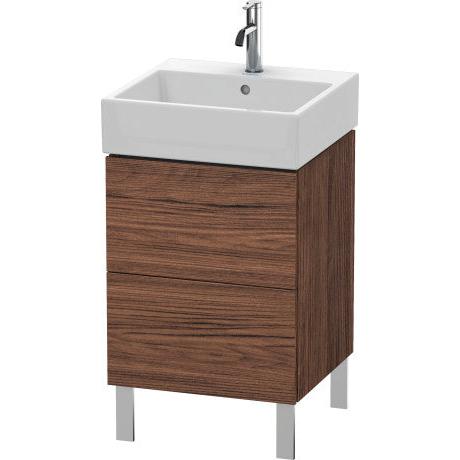 Duravit L-Cube 19" x 23" x 18" Walnut Dark Two Drawer Floorstanding Vanity Unit (LC677402121)