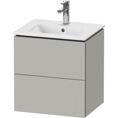 Duravit L-Cube 20" x 22" x 17" Concrete Gray Two Drawer Wall-Mount Vanity Unit (LC621800707)