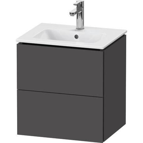 Duravit L-Cube 20" x 22" x 17" Graphite Two Drawer Wall-Mount Vanity Unit (LC621804949)