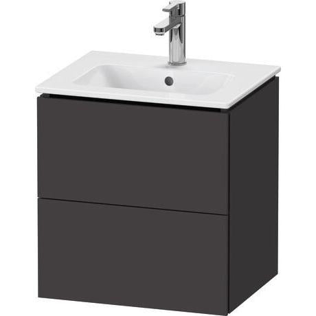 Duravit L-Cube 20" x 22" x 17" Graphite Two Drawer Wall-Mount Vanity Unit (LC621808080)