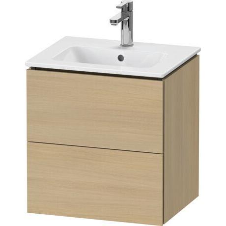 Duravit L-Cube 20" x 22" x 17" Mediterranean Oak Two Drawer Wall-Mount Vanity Unit (LC621807171)