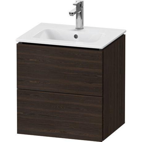Duravit L-Cube 20" x 22" x 17" Walnut Brushed Two Drawer Wall-Mount Vanity Unit (LC621806969)