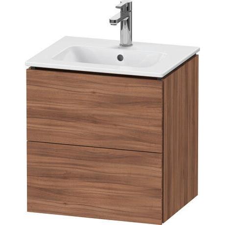 Duravit L-Cube 20" x 22" x 17" Walnut Two Drawer Wall-Mount Vanity Unit (LC621807979)