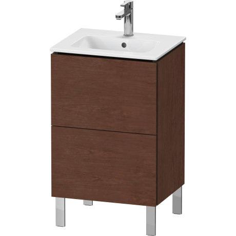 Duravit L-Cube 20" x 28" x 17" American Walnut Two Drawer Floorstanding Vanity Unit (LC667101313)