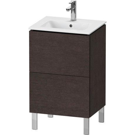 Duravit L-Cube 20" x 28" x 17" Dark Brushed Oak Two Drawer Floorstanding Vanity Unit (LC667107272)