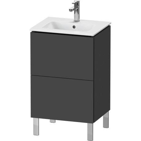 Duravit L-Cube 20" x 28" x 17" Graphite Two Drawer Floorstanding Vanity Unit (LC667104949)