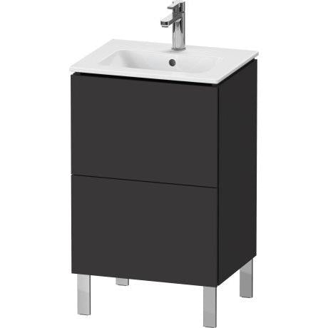 Duravit L-Cube 20" x 28" x 17" Graphite Two Drawer Floorstanding Vanity Unit (LC667108080)