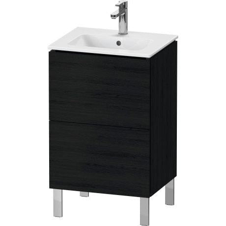 Duravit L-Cube 20" x 28" x 17" Oak Black Two Drawer Floorstanding Vanity Unit (LC667101616)