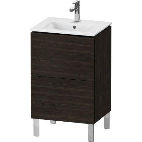 Duravit L-Cube 20" x 28" x 17" Walnut Brushed Two Drawer Floorstanding Vanity Unit (LC667106969)