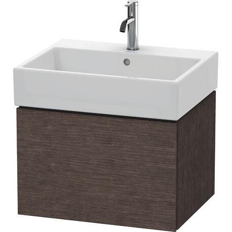 Duravit L-Cube 23" x 16" x 18" Dark Brushed Oak One Drawer Wall-Mount Vanity Unit (LC617507272)