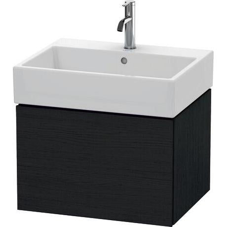 Duravit L-Cube 23" x 16" x 18" Oak Black One Drawer Wall-Mount Vanity Unit (LC617501616)