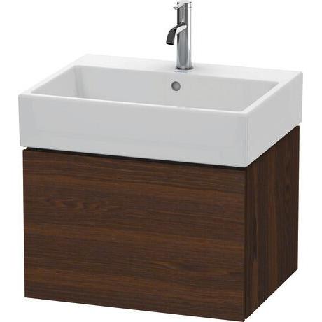 Duravit L-Cube 23" x 16" x 18" Walnut Brushed One Drawer Wall-Mount Vanity Unit (LC617506969)