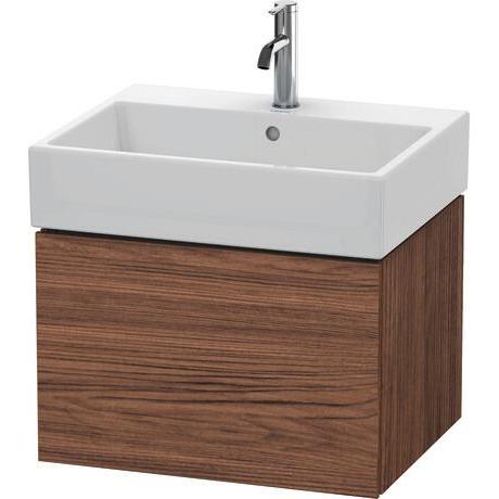 Duravit L-Cube 23" x 16" x 18" Walnut Dark One Drawer Wall-Mount Vanity Unit (LC617502121)