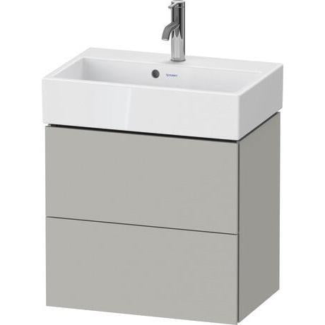Duravit L-Cube 23" x 21" x 15" Concrete Gray Two Drawer Wall-Mount Vanity Unit (LC621900707)