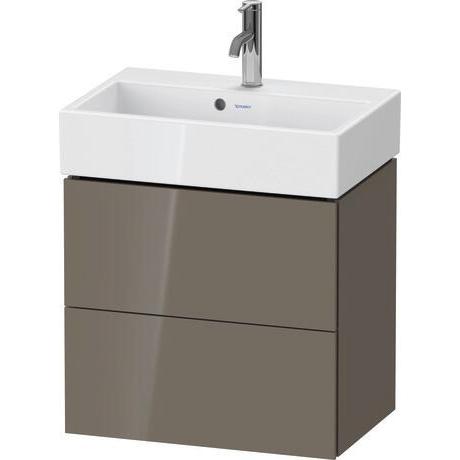 Duravit L-Cube 23" x 21" x 15" Flannel Gray Two Drawer Wall-Mount Vanity Unit (LC621908989)