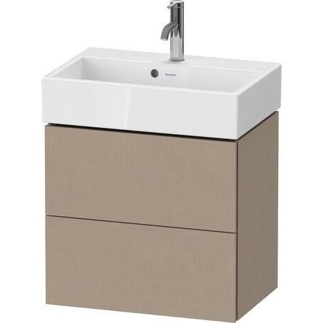 Duravit L-Cube 23" x 21" x 15" Linen Two Drawer Wall-Mount Vanity Unit (LC621907575)
