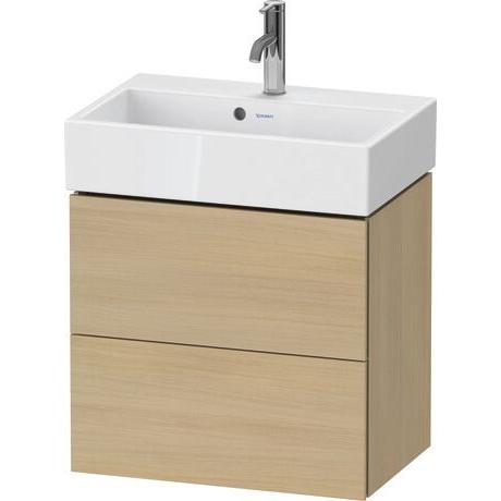 Duravit L-Cube 23" x 21" x 15" Mediterranean Oak Two Drawer Wall-Mount Vanity Unit (LC621907171)