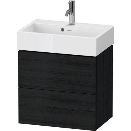 Duravit L-Cube 23" x 21" x 15" Oak Black Two Drawer Wall-Mount Vanity Unit (LC621901616)