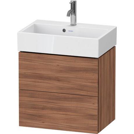 Duravit L-Cube 23" x 21" x 15" Walnut Two Drawer Wall-Mount Vanity Unit (LC621907979)