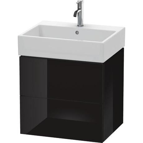 Duravit L-Cube 23" x 21" x 18" Black Two Drawer Wall-Mount Vanity Unit (LC627504040)