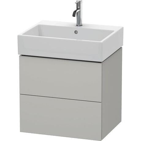 Duravit L-Cube 23" x 21" x 18" Concrete Gray Two Drawer Wall-Mount Vanity Unit (LC627500707)