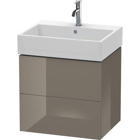 Duravit L-Cube 23" x 21" x 18" Flannel Gray Two Drawer Wall-Mount Vanity Unit (LC627508989)
