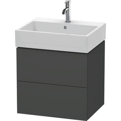 Duravit L-Cube 23" x 21" x 18" Graphite Two Drawer Wall-Mount Vanity Unit (LC627504949)