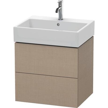 Duravit L-Cube 23" x 21" x 18" Linen Two Drawer Wall-Mount Vanity Unit (LC627507575)