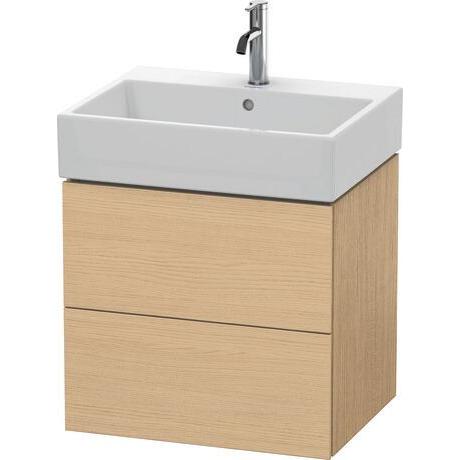 Duravit L-Cube 23" x 21" x 18" Natural Oak Two Drawer Wall-Mount Vanity Unit (LC627503030)