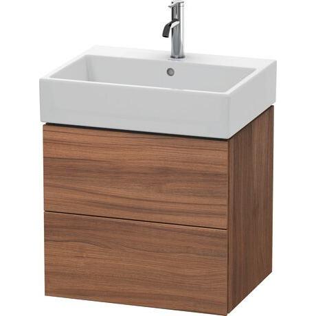 Duravit L-Cube 23" x 21" x 18" Walnut Two Drawer Wall-Mount Vanity Unit (LC627507979)