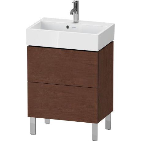 Duravit L-Cube 23" x 23" x 15" American Walnut Two Drawer Floorstanding Vanity Unit (LC667901313)