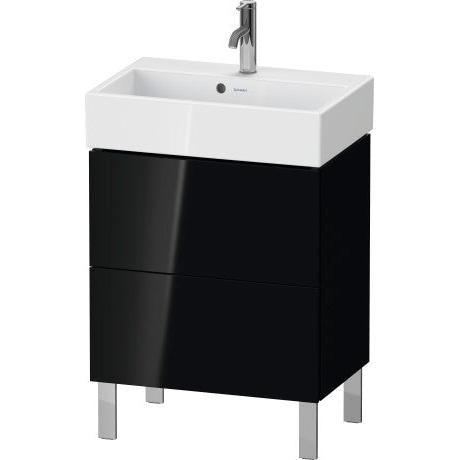 Duravit L-Cube 23" x 23" x 15" Black Two Drawer Floorstanding Vanity Unit (LC667904040)