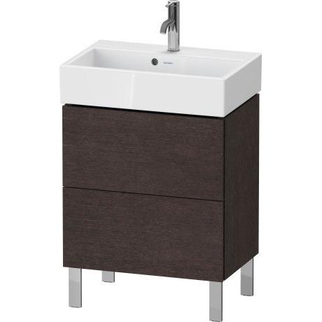 Duravit L-Cube 23" x 23" x 15" Dark Brushed Oak Two Drawer Floorstanding Vanity Unit (LC667907272)