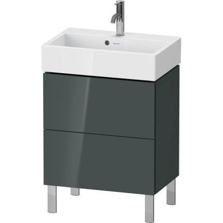 Duravit L-Cube 23" x 23" x 15" Dolomite Gray Two Drawer Floorstanding Vanity Unit (LC667903838)