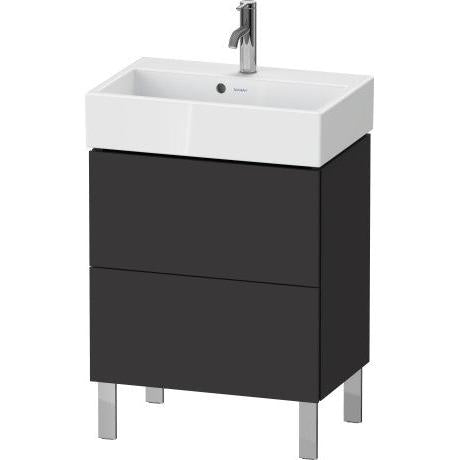 Duravit L-Cube 23" x 23" x 15" Graphite Two Drawer Floorstanding Vanity Unit (LC667908080)