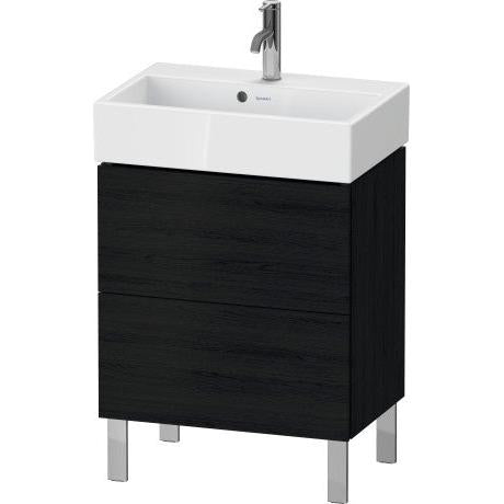 Duravit L-Cube 23" x 23" x 15" Oak Black Two Drawer Floorstanding Vanity Unit (LC667901616)