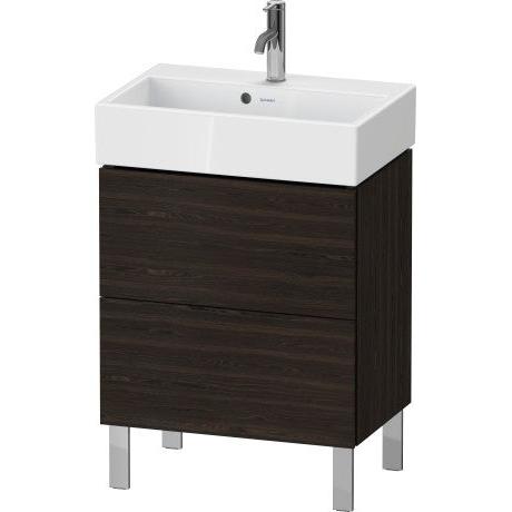 Duravit L-Cube 23" x 23" x 15" Walnut Brushed Two Drawer Floorstanding Vanity Unit (LC667906969)