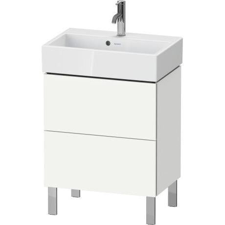 Duravit L-Cube 23" x 23" x 15" White Two Drawer Floorstanding Vanity Unit (LC667901818)