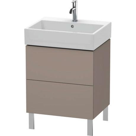 Duravit L-Cube 23" x 23" x 18" Basalt Two Drawer Floorstanding Vanity Unit (LC677504343)