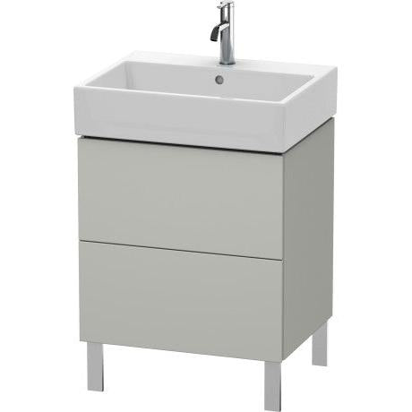 Duravit L-Cube 23" x 23" x 18" Concrete Gray Two Drawer Floorstanding Vanity Unit (LC677500707)