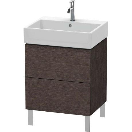 Duravit L-Cube 23" x 23" x 18" Dark Brushed Oak Two Drawer Floorstanding Vanity Unit (LC677507272)