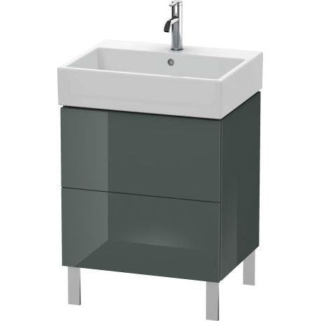 Duravit L-Cube 23" x 23" x 18" Dolomite Gray Two Drawer Floorstanding Vanity Unit (LC677503838)